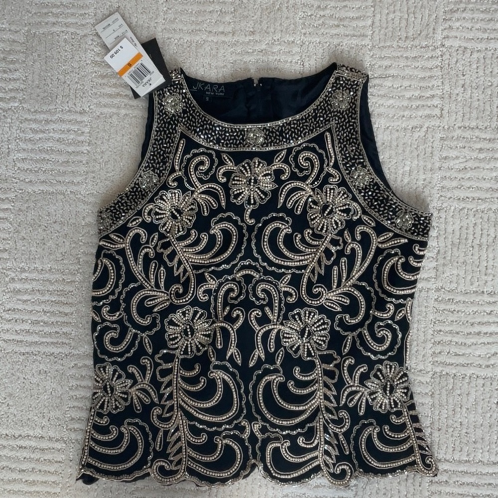 JKara Beaded Evening Top NWT Holiday Ready!